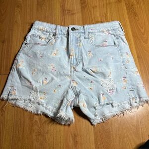 Celebrity Pink Women's Distressed Mid-Rise Denim Shorts Size 5/27 Beach Vibes